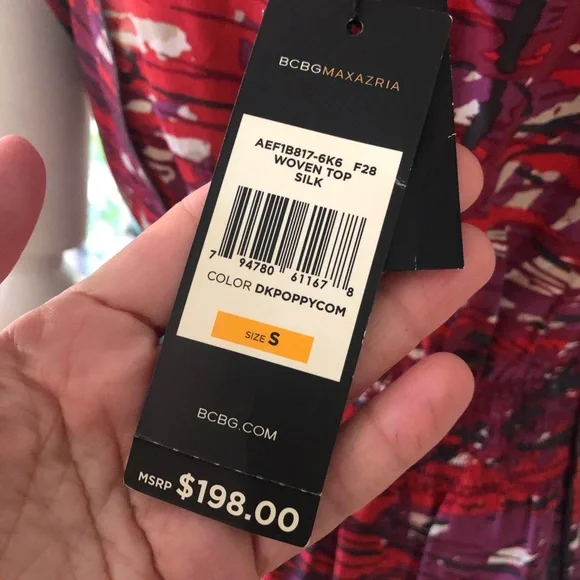 BCBG Sexy sleeveless blouse red and black women’s top size small - Picture 4 of 8